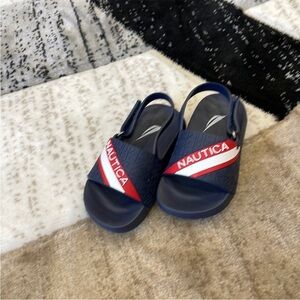 Nautica Kids Blue and Red Slip-On Sandals